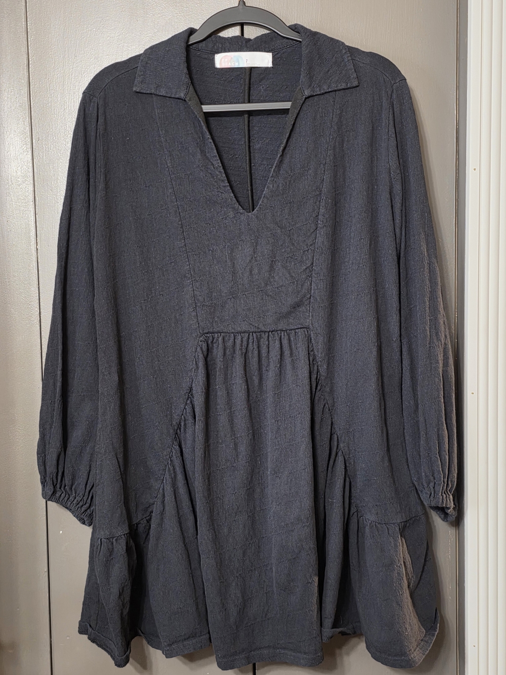 Free People Charcoal Oversized Mini Dress - Picture 2 of 3